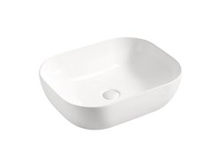 Badezimmer SET CAPRI 80cm 4-tlg.  | Aufsatz-Waschbecken, Hoch- und Spiegelschrank | weiß-goldeiche