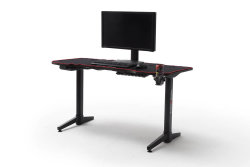 Gaming Desk Schreibtisch DXRacer 140cm | elektr. höhenverstellbar | Carbon-Optik