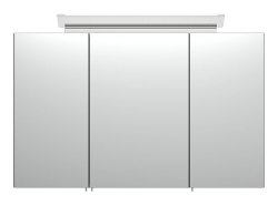 Badset KUBOA 2-teilig 100cm breit | Waschplatz & LED-Spiegelschrank | anthrazit-glanz