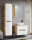 ARUBA 3-teilige Badkombination 60cm | Waschtisch, Hoch- & Spiegelschrank | eiche - weiß-hochglanz