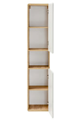ARUBA 6-teilige Badkombination 80cm | inkl. LED-Spiegel und Aufsatz-Waschbecken | Goldeiche
