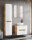 ARUBA 2-teilige Badkombination 60cm | Waschtisch  & Spiegelschrank | eiche - weiß-hochglanz