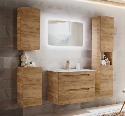 Badezimmer Unterschrank Aruba 68cm Höhe | Goldeiche (Craft Oak)