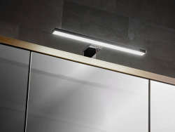 Badmöbel Badset Somoza 2-teilig | 90cm Stand-Waschplatz & LED-Spiegelschrank | eiche-weiß