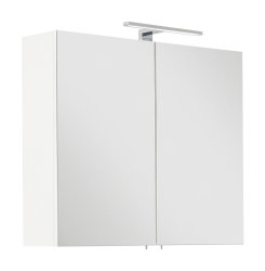Badezimmer Spiegelschrank VITENA 75cm |  MDF 2-türig mit LED-Beleuchtung | weiß