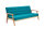 Schlafsofa Skandinavisch 190cm | Massivholz mit Strukturstoff, klappbar | petrolblau