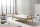 Schlafsofa Modern 190cm | Massivholz mit Webstoff & Zierknöpfen, klappbar | hellgrau