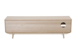 Lowboard NATURAE 150cm | mit 2 T&uuml;ren &amp; 2 F&auml;chern, Fronten Rattangeflecht | Holz naturell