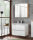 Badezimmer SET II CAPRI 80cm 2-tlg.  | Einbauwaschbecken und Spiegelschrank | weiß-goldeiche