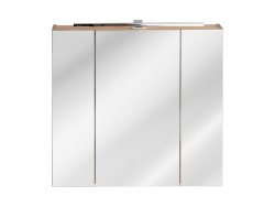 Badezimmer SET II CAPRI 80cm 4-tlg.  | Aufsatz-Becken, 2x Hoch- und Spiegelschrank | goldeiche