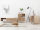 Wohnmöbel Set NATURAE 3-teilig | Paulownia Holzfurnier mit Rattangeflecht | Holz naturell