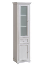 Badezimmer Hochschrank Palazé 187cm | mit Glastüre & Knopfgriffen | weiß