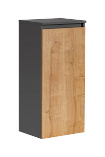 Badezimmer Unterschrank POSADAS 40cm | mit Wäschekorb | grau-eiche