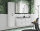 Badmöbel Set HABANA 120cm 3-tlg. | Aufsatz Doppel-Waschtisch, Hoch- & Spiegelschrank | weiß matt