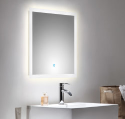 Badezimmer LED Spiegel 60x60 cm mit Touch Bedienung