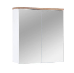 Badezimmer Spiegelschrank Kalli 2-t&uuml;rig 60cm | weiss wotan-eiche