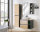 Badmöbel Badset Posadas 3-teilig 80cm | Waschplatz, Hoch- & Spiegelschrank | dunkelgrau-eiche