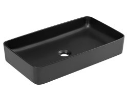 Aufsatz-Waschbecken EDGE BLACK 61cm | Keramik | schwarz