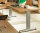 Schreibtisch Passau 180 x 80/100cm profiliert | Metall-Gestell | sandesche