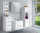 Badezimmer Hochschrank VITENA 135cm | 2 Türen + 1 Schubfach | weiß-hochglanz