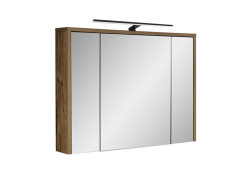 Spiegelschrank HAMPTON 100cm | Badspiegel 3-türig | dunkle eiche