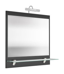 Badezimmer Spiegel 70 x 68cm mit Beleuchtung | anthrazit