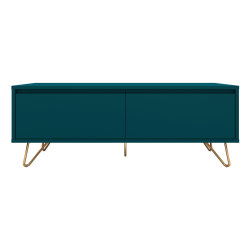 Wohnmöbel Set PATET 4-teilig | Skandinavisch modern mit Messingbeinen | petrolblau matt