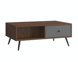 Wohnmöbel Set GRISEO 4-teilig | minimalistischer Stil | walnuss-grau