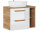 Waschplatz ARUBA 80cm Breite | 2 Schubladen + Regale | amerikanische Eiche - weiß hochglanz