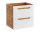 Waschplatz ARUBA 80cm Breite | 2 Schubladen + Regale | amerikanische Eiche - weiß hochglanz