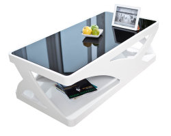 Couchtisch WhiteLine 120 x 38cm | Glas-Tischplatte...