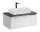 Badezimmer Waschplatz WHITSKAND 90cm | Aufsatzbecken Keramik weiß | weiß - grau-eiche