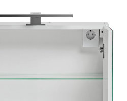 Badezimmer Set 3-teilig Whitskand 60cm | inkl. Aufsatz-Waschbecken | weiß - grau-eiche