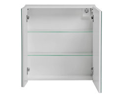 Spiegelschrank WHITSKAND 60cm | 2-türig mit Glasböden | weiß