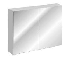 Spiegelschrank WHITSKAND 90cm | 2-türig mit Glasböden | weiß