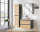 Badmöbel Badset Posadas 2-teilig 80cm | Waschplatz & Spiegelschrank | dunkelgrau-eiche