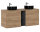 ARUBA 3-teilige Badkombination 140cm | inklusive Aufsatz-Waschbecken & Spiegel | Goldeiche