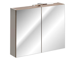 Spiegelschrank TRUFFEAU 2-türig 80cm | optional LED-Beleuchtung | Trüffel-Eiche