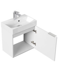 Badezimmer Raumspar-Waschplatz TinyCube 50cm | inklusive Waschbecken | weiß hochglanz