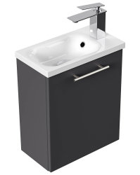 Kompakt-Handwaschplatz ALEXO EVO 40cm | 100% MDF Werkstoff | anthrazit-seidenglanz
