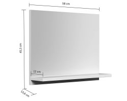 Badset LAGEAUX Slimline 4-teilig 60cm breit | Waschplatz, Spiegel & Hängeschränke | grafit-grau