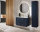 Badezimmer Set 3-teilig BLUMOND 90cm | Keramik Einbau-Waschbecken | Dark Blue