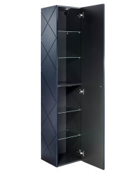 Badezimmer Set 4-teilig BLUMOND 60cm | Aufsatz-Waschbecken black & white | Dark Blue