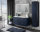 Badezimmer Set 4-teilig BLUMOND 60cm | Aufsatz-Waschbecken black & white | Dark Blue