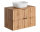 Badezimmer Set 3-teilig PORTREE 80cm | inkl. Aufsatz-Waschbecken weiß | Wotan-Eiche