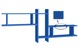 Wandregal / Bücherregal 3er Set bis 188,5cm | Blau 80cm Breite