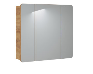 Badezimmer Spiegelschrank ARUBA 3-t&uuml;rig 80cm | goldeiche