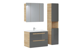 Badezimmer Spiegelschrank ARUBA 3-t&uuml;rig 80cm | goldeiche