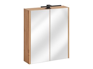 Badezimmer Spiegelschrank MADERA 60cm mit 2 Spiegeltüren & LED | Artisan-eiche